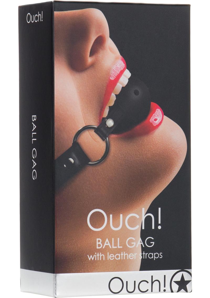 Ouch! Ball Gag with Leather Straps