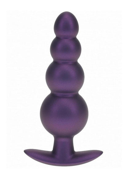 Ouch! Beaded Anal Plug Silicone - Metallic - Purple