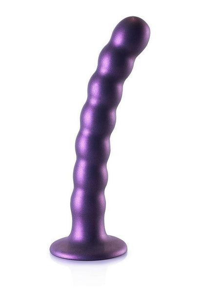 Ouch! Beaded G-Spot Silicone Dildo 6.5in - Metallic