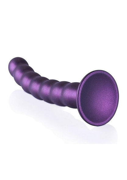 Ouch! Beaded G-Spot Silicone Dildo 8in - Metallic