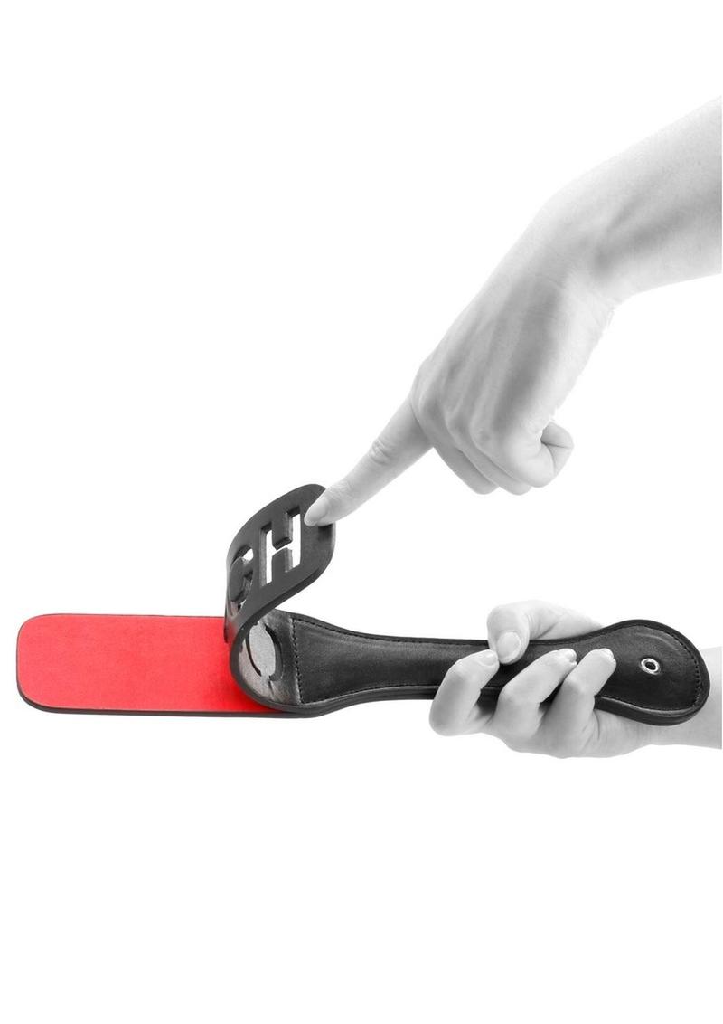 Ouch! Bonded Leather Paddle - Black/Red