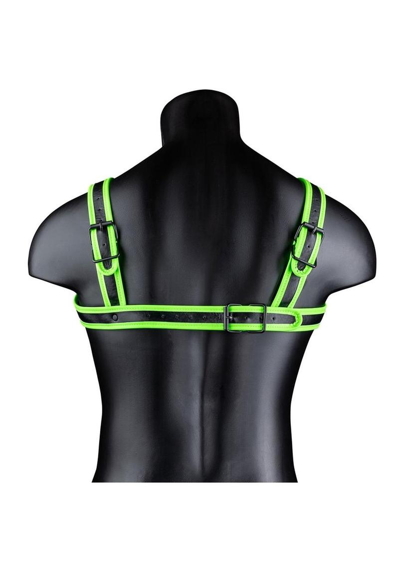 Ouch! Buckle Harness - Black/Glow In The Dark/Green - Large/XLarge