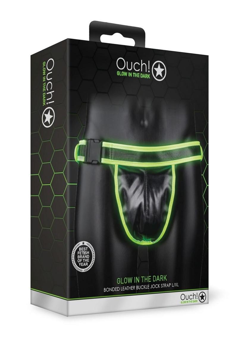 Ouch! Buckle Jock Strap - Black/Glow In The Dark/Green - Large/XLarge