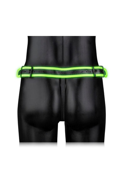 Ouch! Buckle Jock Strap - Black/Glow In The Dark/Green - Medium/Small