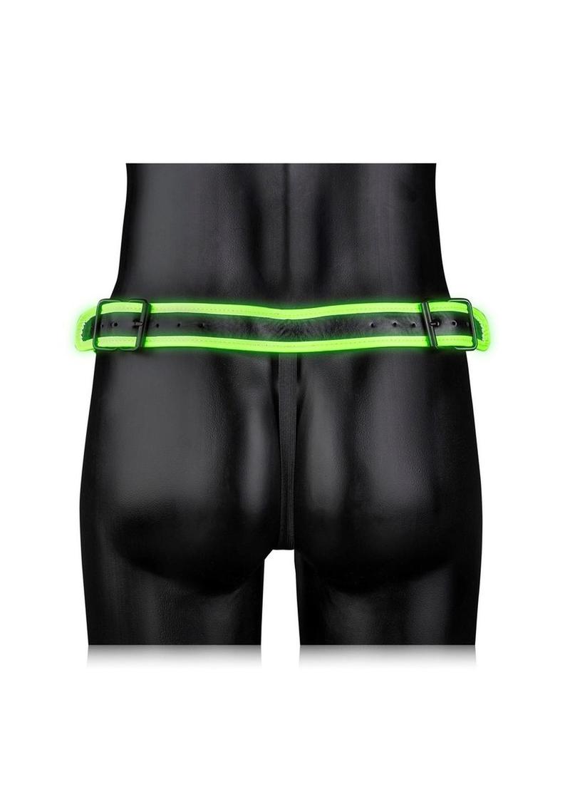 Ouch! Buckle Jock Strap - Black/Glow In The Dark/Green/Metal - Large/XLarge