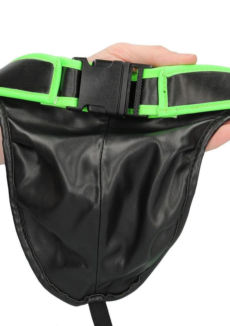 Ouch! Buckle Jock Strap - Black/Glow In The Dark/Green/Metal - Medium/Small