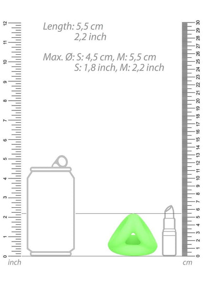 Ouch! Cock Ring and Ball Strap Silicone - Glow In The Dark/Green