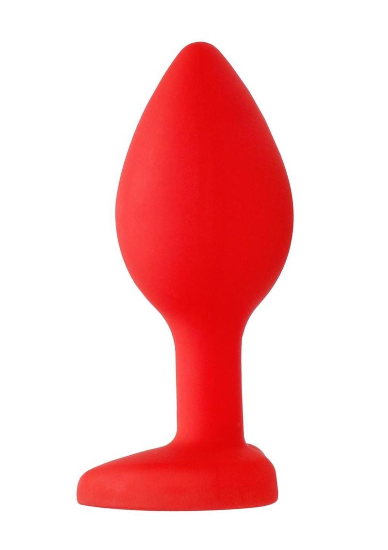 Ouch! Diamond Heart Butt Plug - Regular - Red