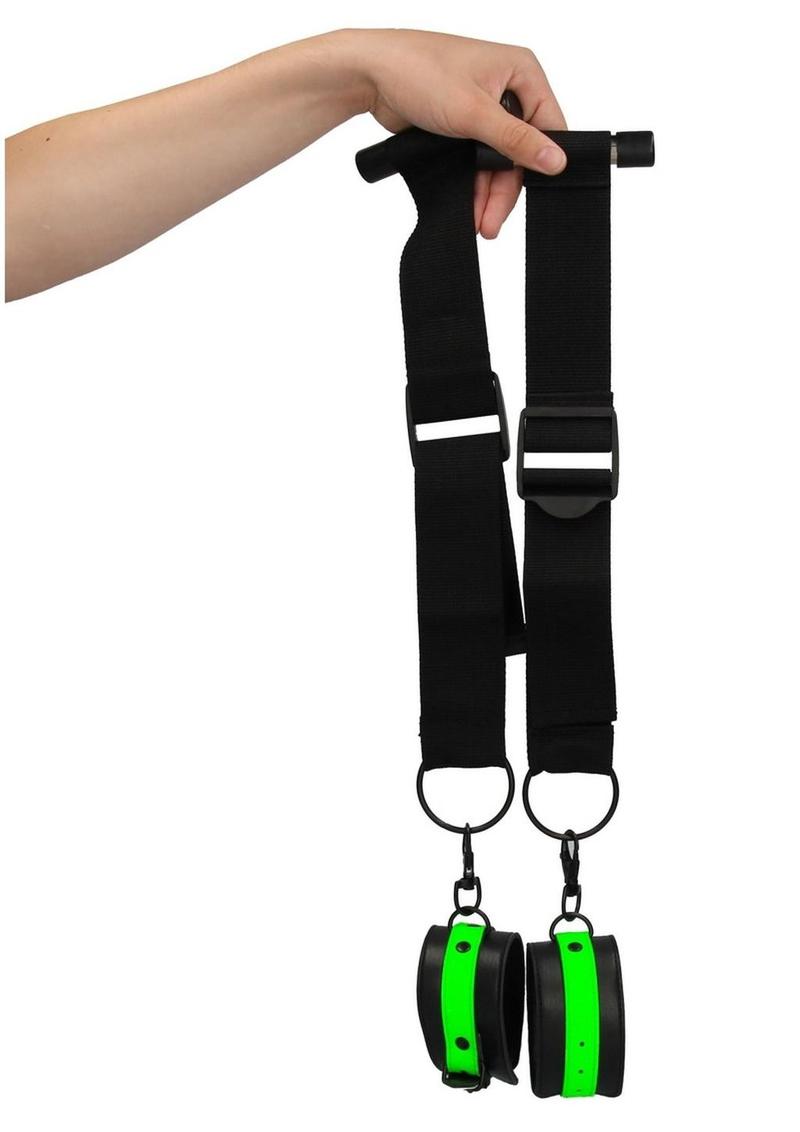 Ouch! Door Restraint Kit - Black/Glow In The Dark/Green