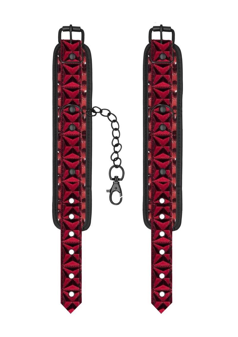 Ouch! Luxury Hand Cuffs - Burgundy/Red