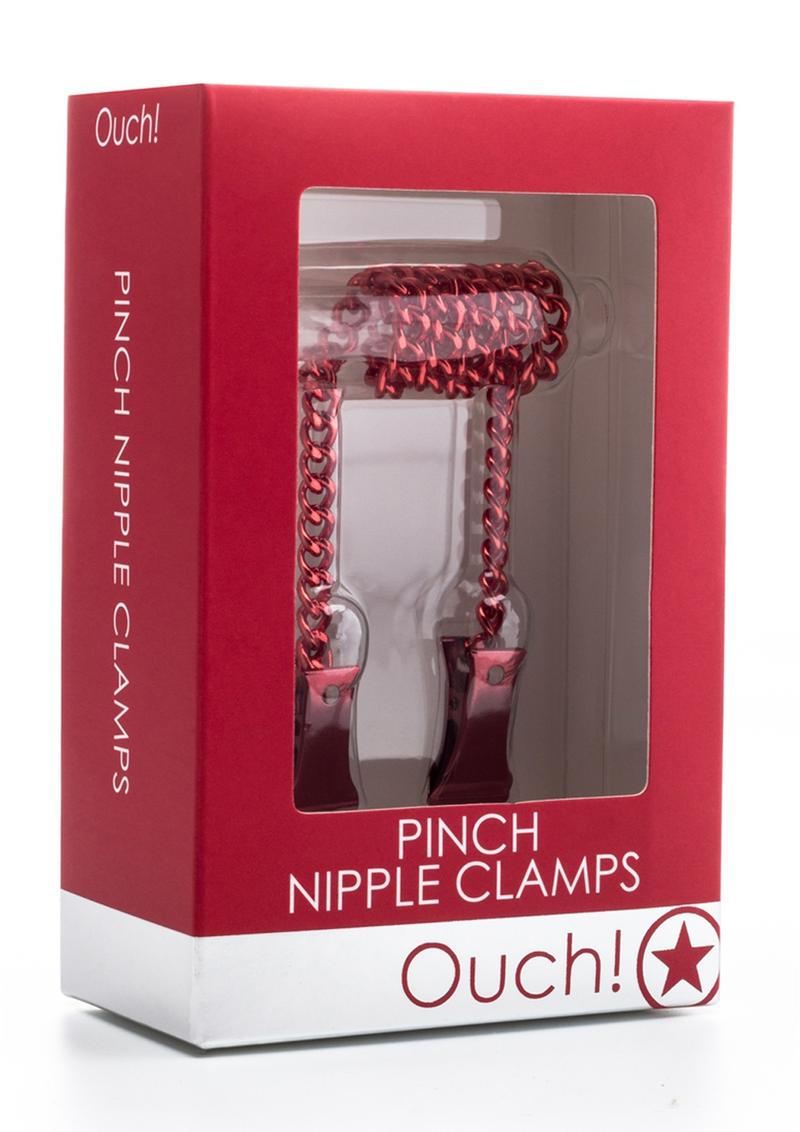 Ouch! Pinch Nipple Clamps - Red