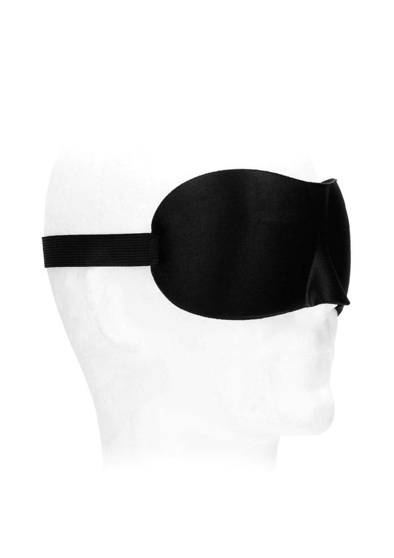 Ouch! Satin Curvy Eye Mask with Elastic Straps - Black