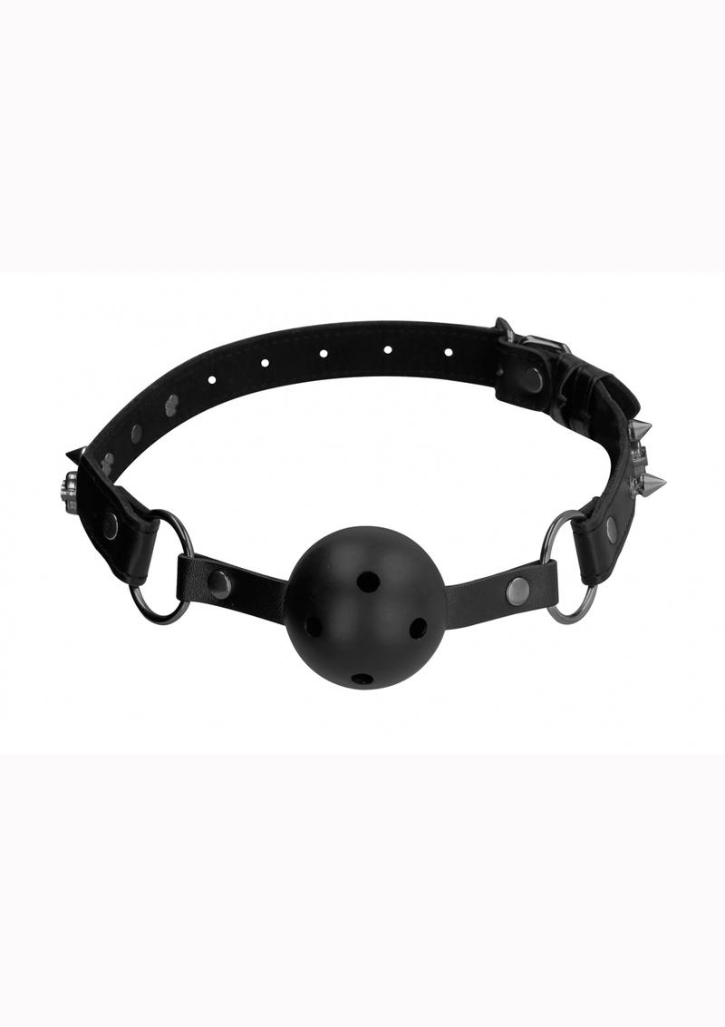 Ouch! Skulls and Bones Breathable Ball Gag Leather