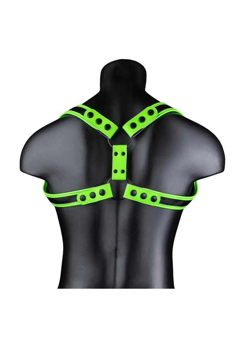 Ouch! Sling Harness - Black/Glow In The Dark/Green - Medium/Small