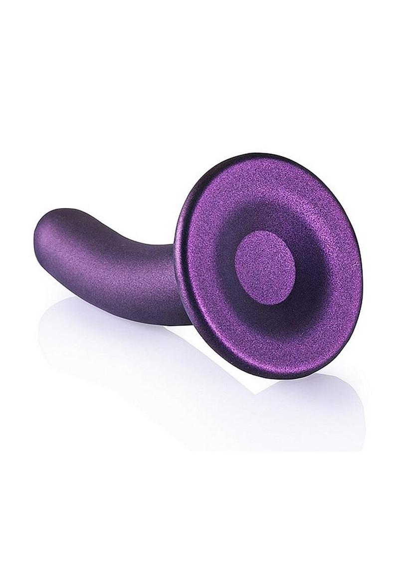 Ouch! Smooth G-Spot Silicone Dildo 5in - Metallic - Purple