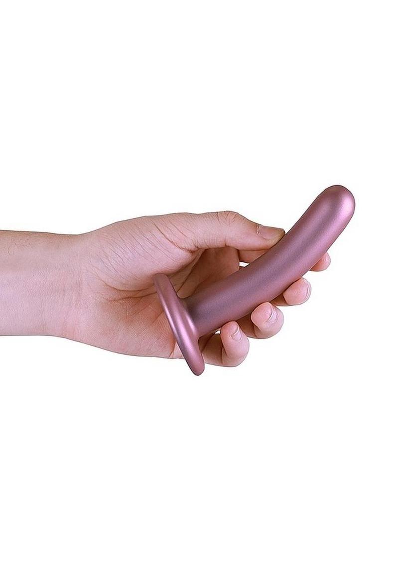 Ouch! Smooth G-Spot Silicone Dildo 5in - Metallic - Rose Gold