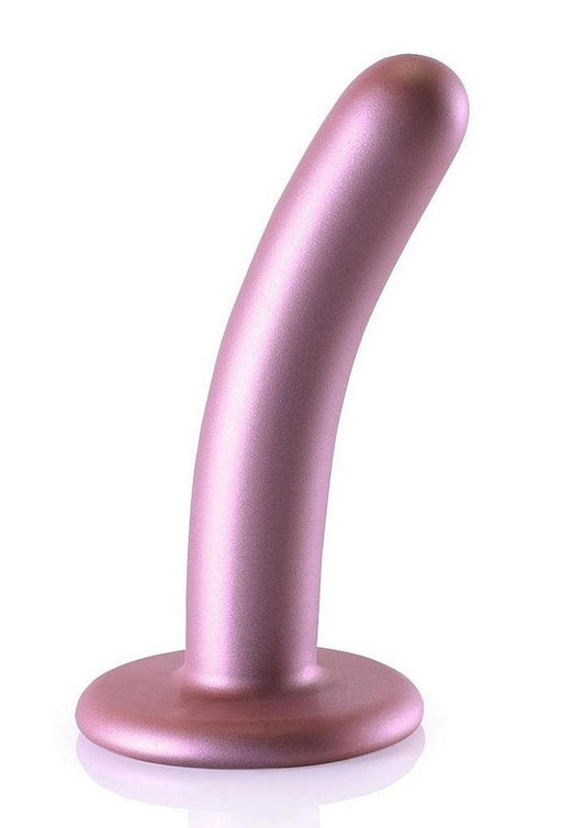 Ouch! Smooth G-Spot Silicone Dildo 5in - Metallic - Rose Gold