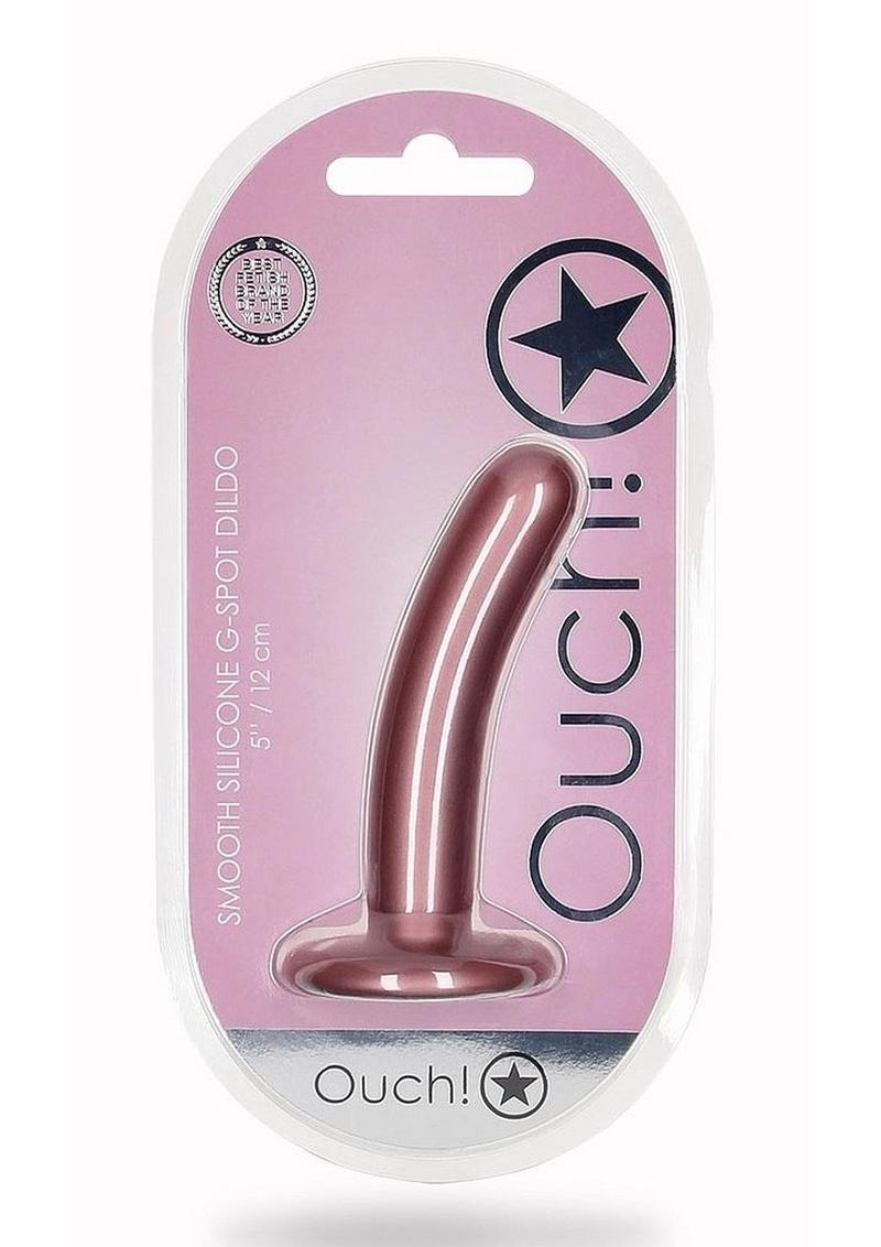 Ouch! Smooth G-Spot Silicone Dildo 5in - Metallic