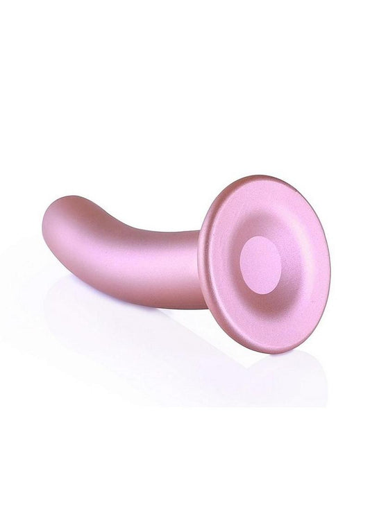 Ouch! Smooth G-Spot Silicone Dildo 6in - Metallic - Rose Gold