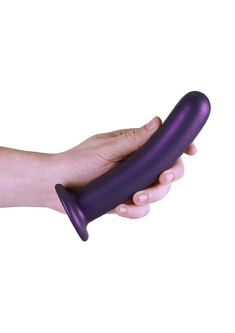 Ouch! Smooth G-Spot Silicone Dildo 7in - Metallic - Purple