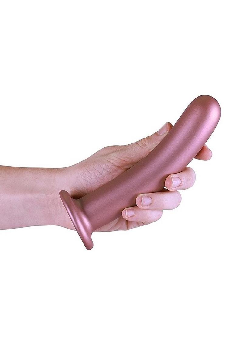 Ouch! Smooth G-Spot Silicone Dildo 7in - Metallic - Rose Gold