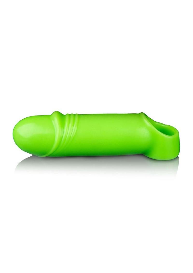 Ouch! Smooth Thick Stretchy Penis Sleeve - Glow In The Dark/Green