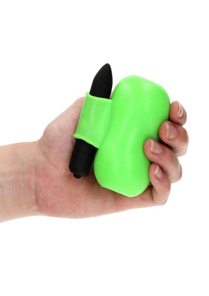 Ouch Vibrating Masturbator - Black/Glow In The Dark/Green