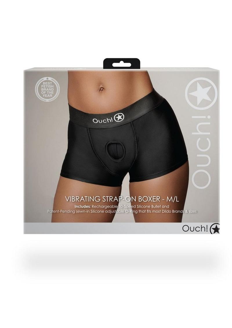 Ouch! Vibrating Strap-On Boxer Rechargeable