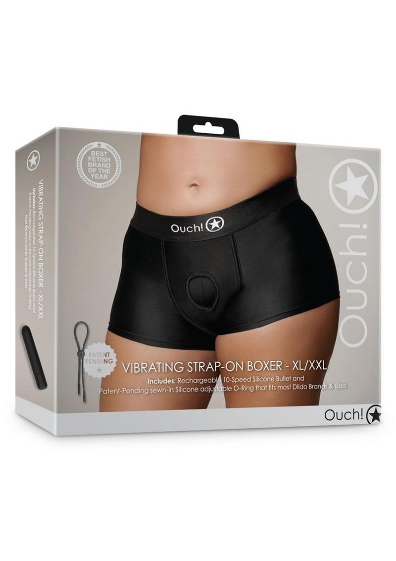 Ouch! Vibrating Strap-On Boxer Rechargeable