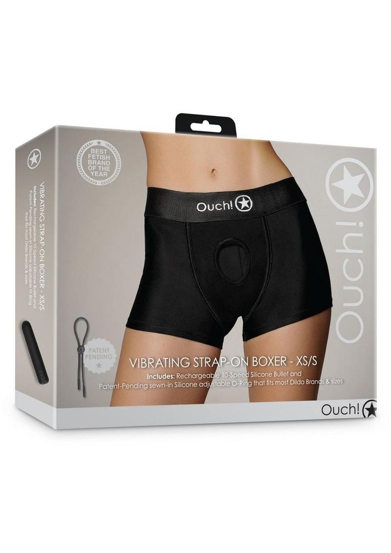 Ouch! Vibrating Strap-On Boxer Rechargeable