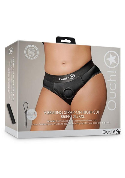 Ouch! Vibrating Strap-On High-Cut Brief Rechargeable