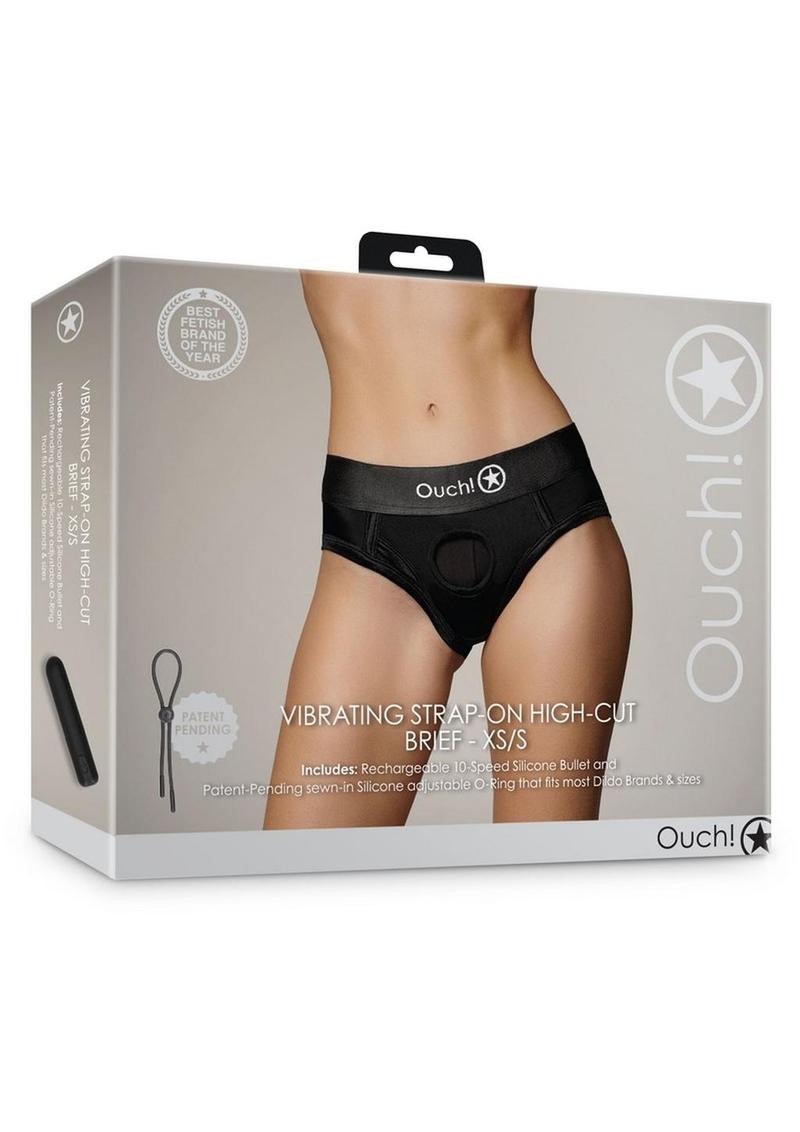 Ouch! Vibrating Strap-On High-Cut Brief Rechargeable