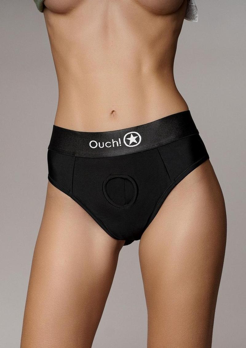 Ouch! Vibrating Strap-On Thong with Removable Butt Straps Rechargeable