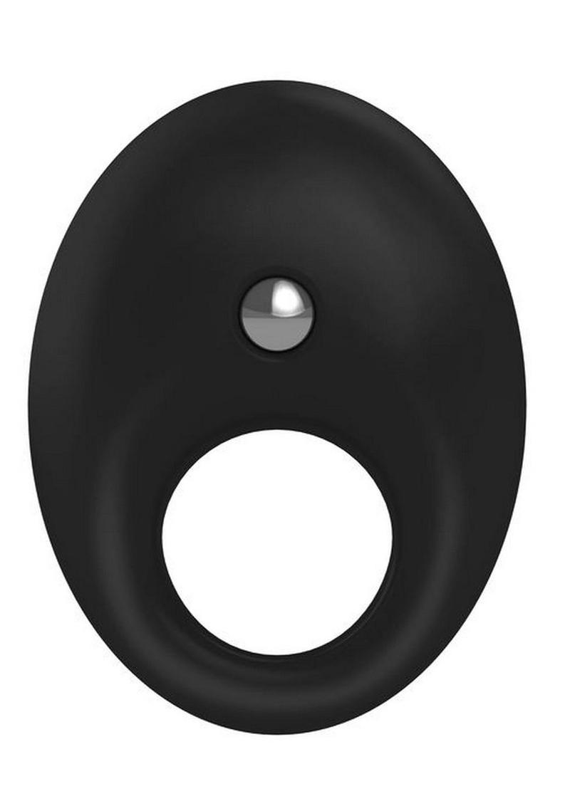 OVO B5 Silicone Cock Ring Waterproof - Black/Chrome