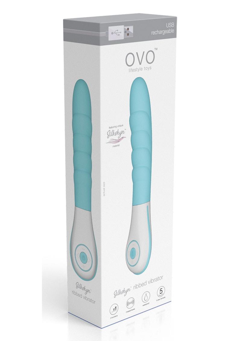 OVO Silkskyn Rechargeable Silicone Ribbed Vibrator