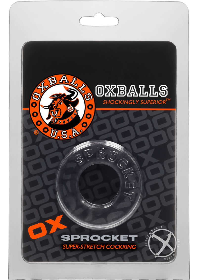 Oxballs Atomic Jock Sprocket Super Stretchy Cock Ring - Clear - 2.8in