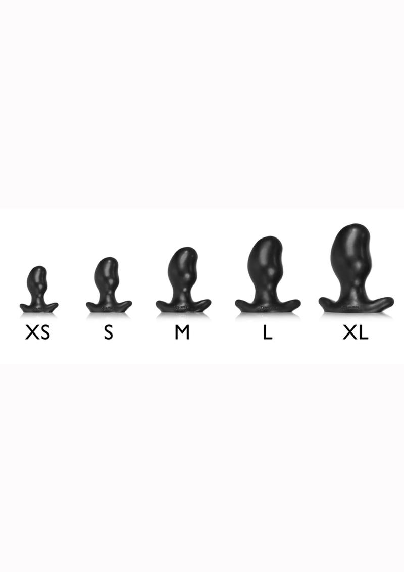 Oxballs Ergo Silicone Butt Plug - Black/Blue/Police Blue Swirl - Small