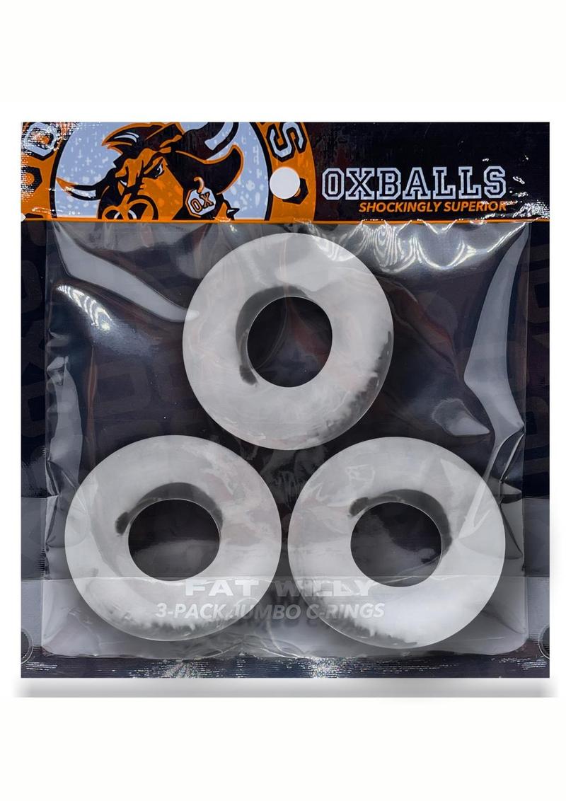 Oxballs Fat Willy Jumbo Cock Ring - Clear - 3 Pack