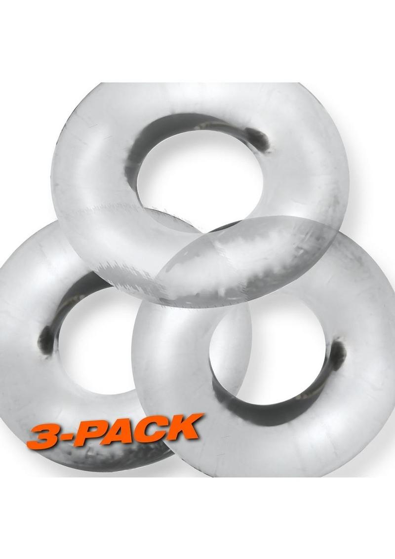 Oxballs Fat Willy Jumbo Cock Ring - Clear - 3 Pack