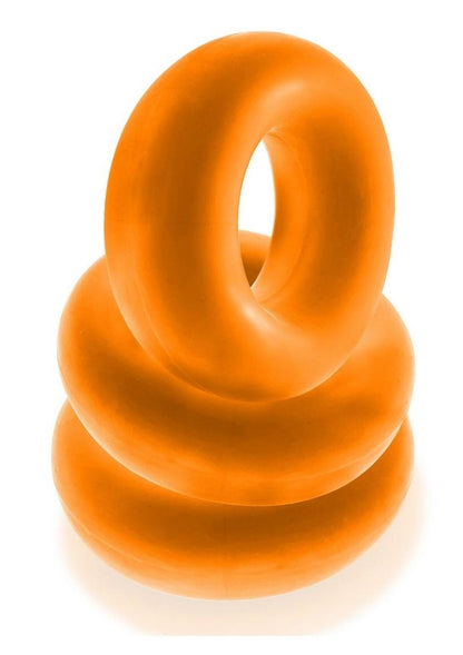 Oxballs Fat Willy Jumbo Cock Ring - Orange - 3 Pack