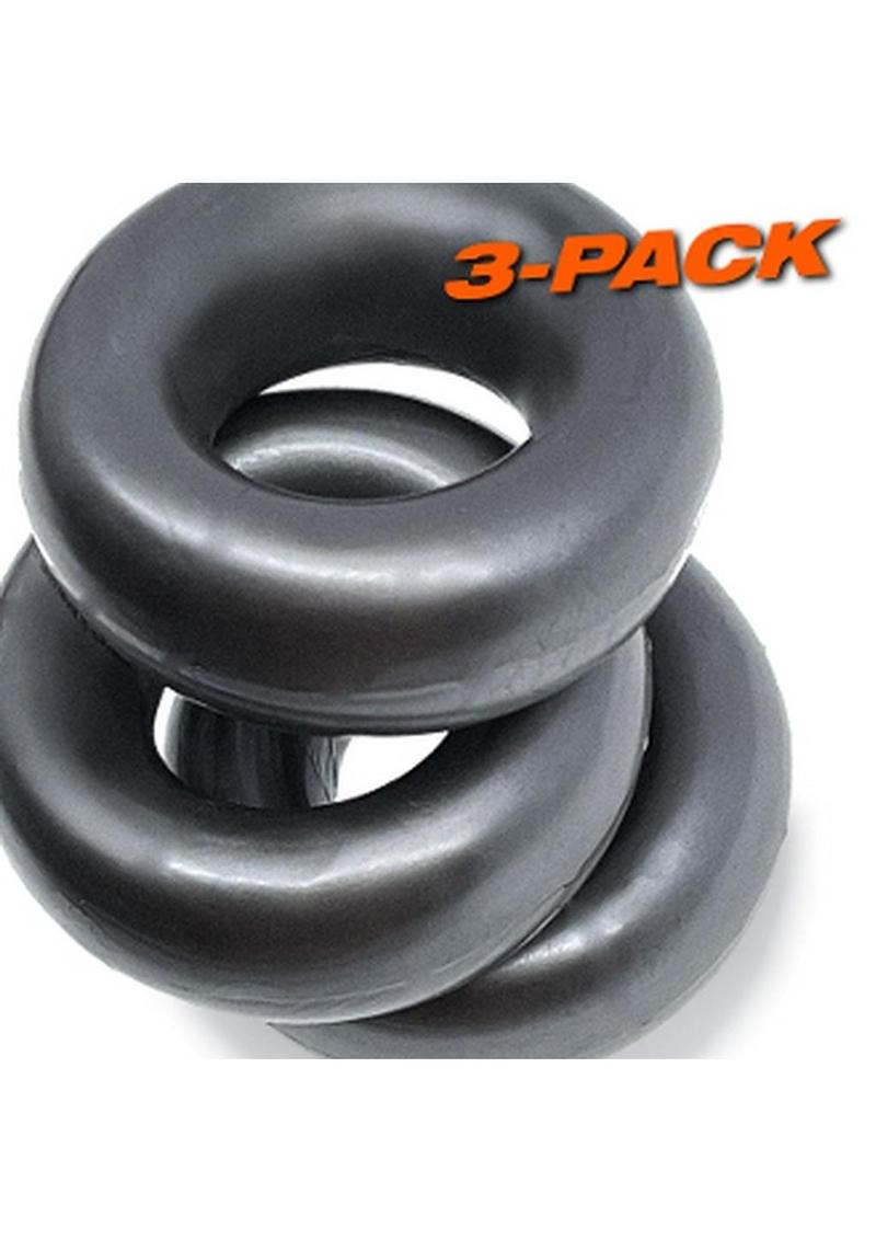 Oxballs Fat Willy Jumbo Cock Ring - Grey/Steel - 3 Pack