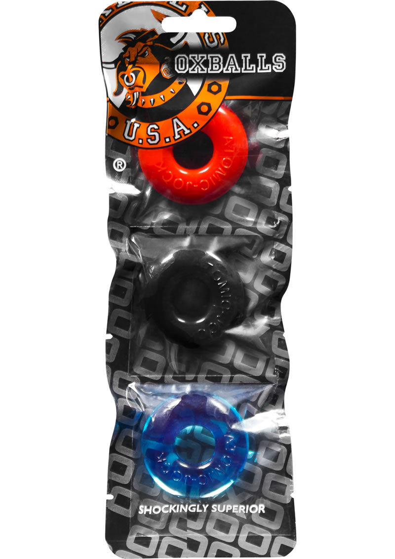 Oxballs Ringer Donut Cock Ring (3 Pack) - Multiple - Multicolor