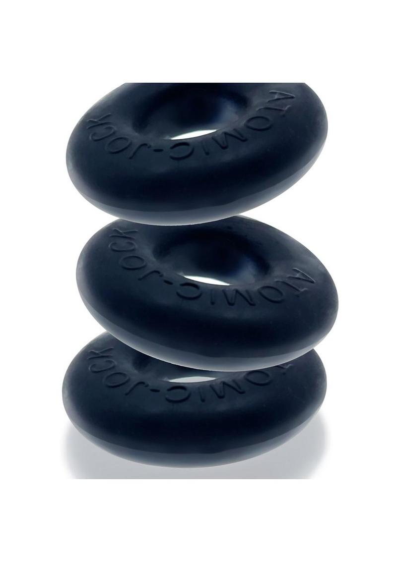 Oxballs Ringer Plus+ Silicone Cock Ring (3 Pack) - Night Edition - Black