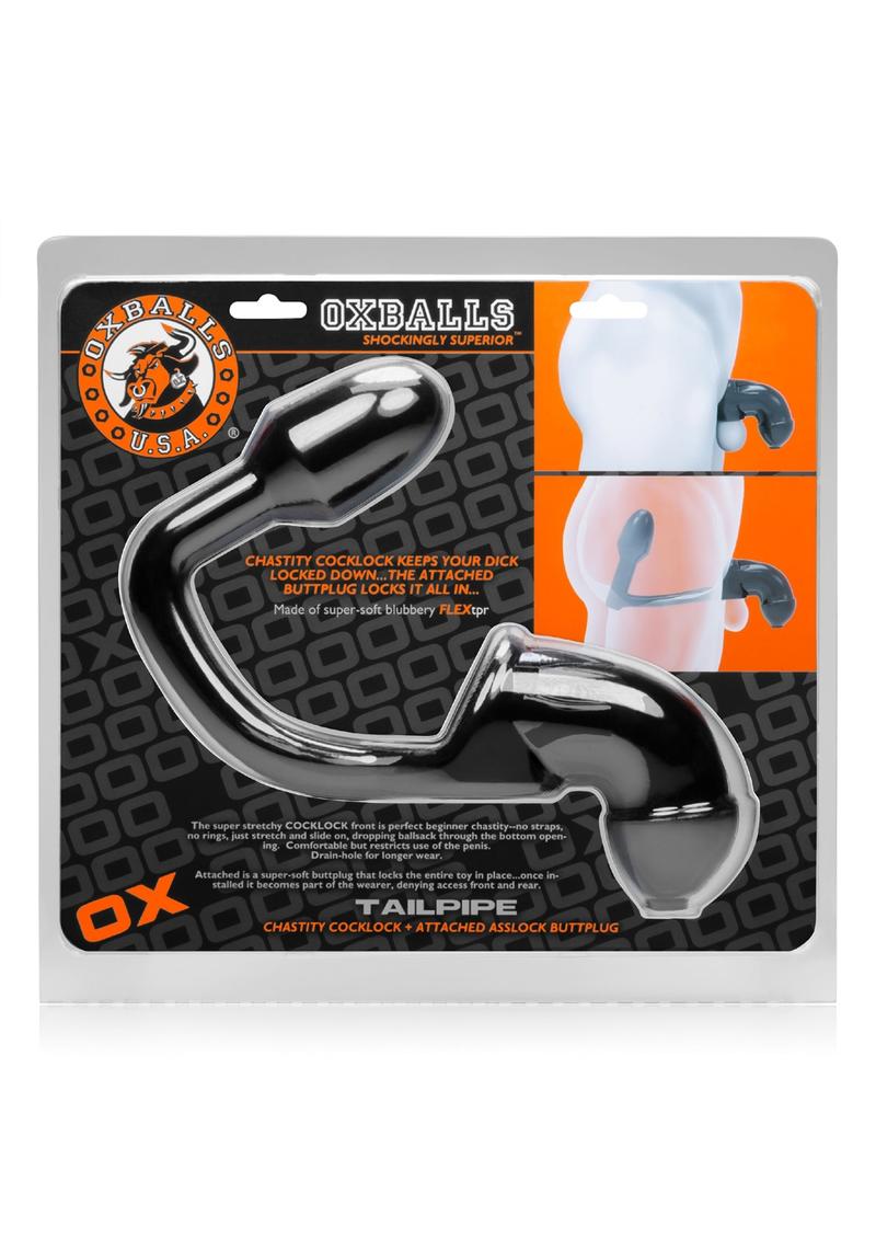 Oxballs Tailpipe Chastity Cock Lock with Butt Plug