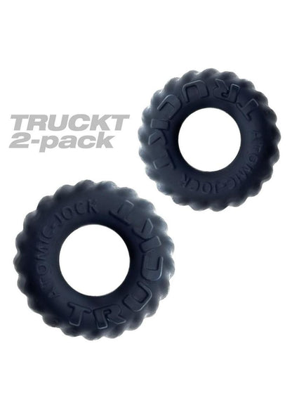 Oxballs Truckt Plus+ Silicone Cock Ring (2 Pack) - Night Edition - Black