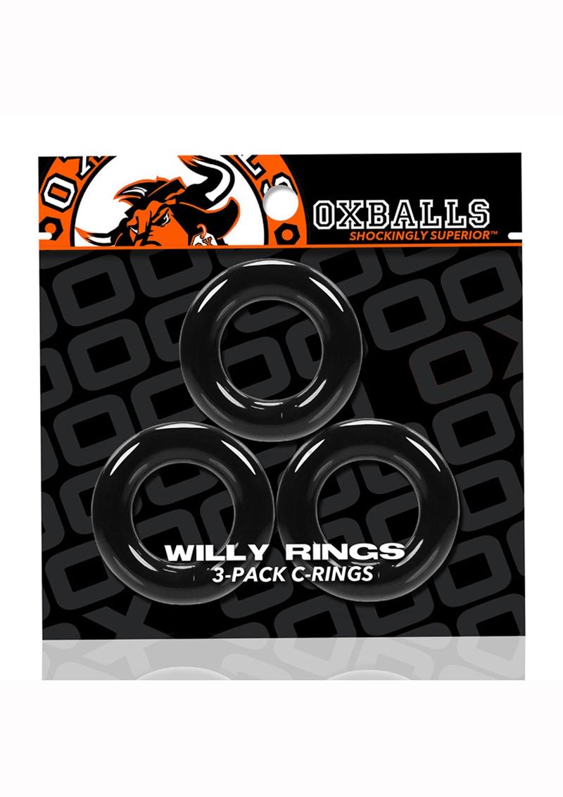 Oxballs Willy Rings Cock Ring - Black - 3 Pack