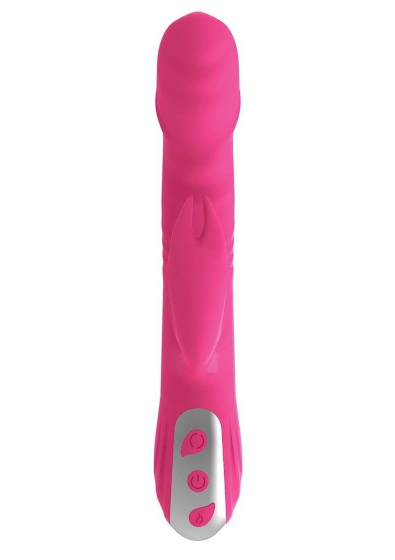 Passion Tickler Heat Up Rechargeable Silicone Rabbit Vibrator - Pink