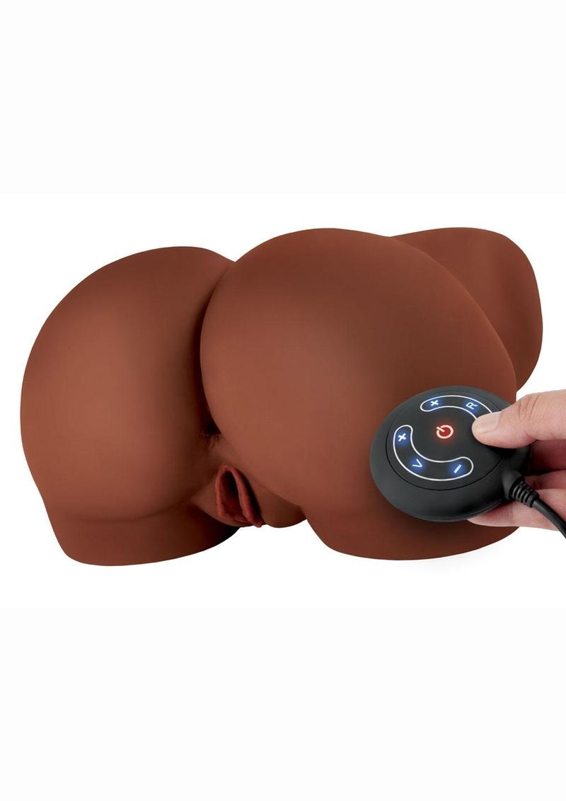 Pdx Elite Milk Me Silly Plug In Pussy and Ass Mega Masturbator with Remote Control - Chocolate