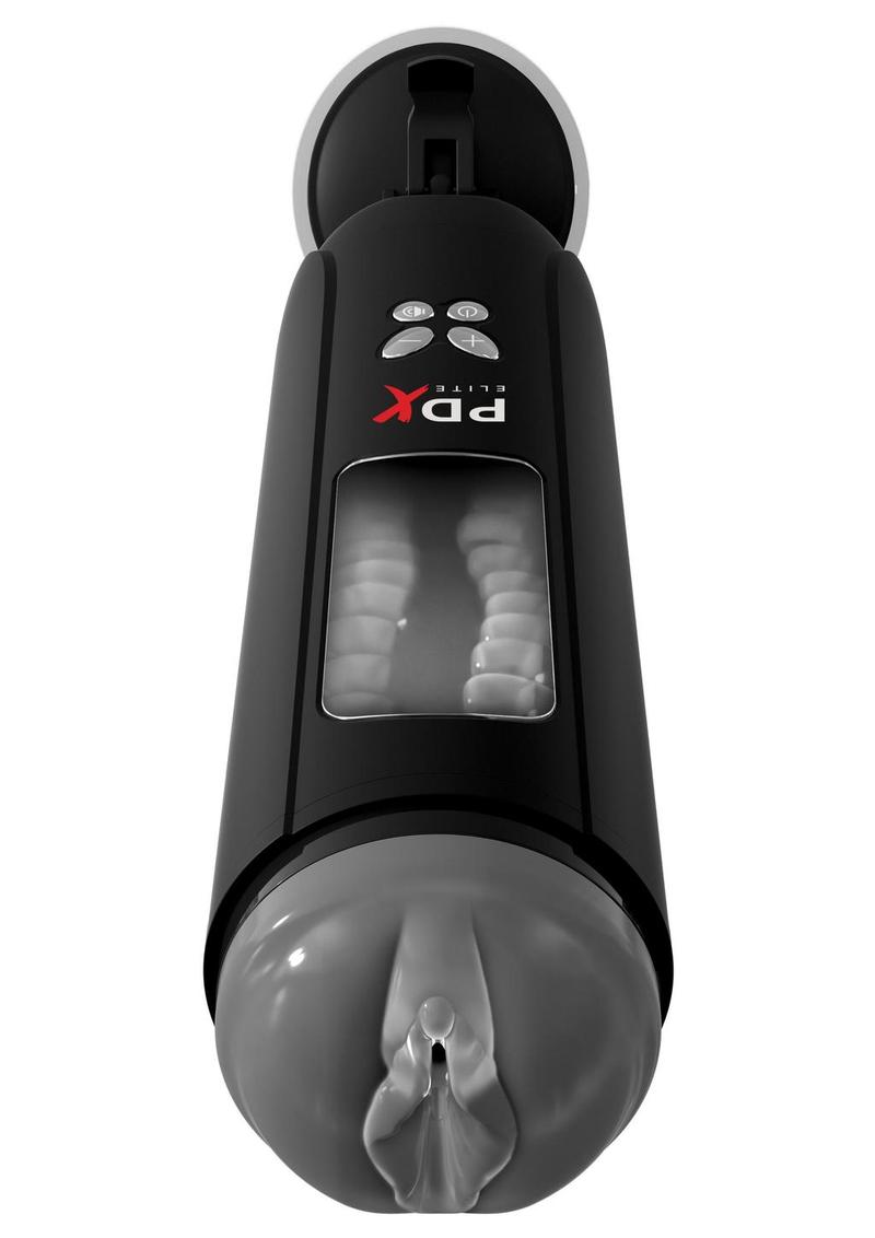 Pipedream Extreme Elite Rechargeable Ultimate Milker Masturbator - Pussy - Black/Clear