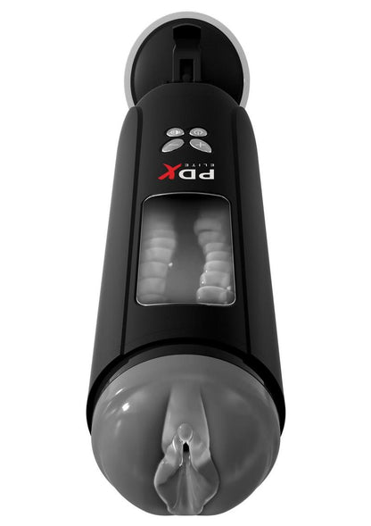 Pipedream Extreme Elite Rechargeable Ultimate Milker Masturbator - Pussy - Black/Clear